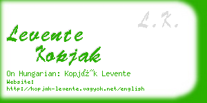 levente kopjak business card